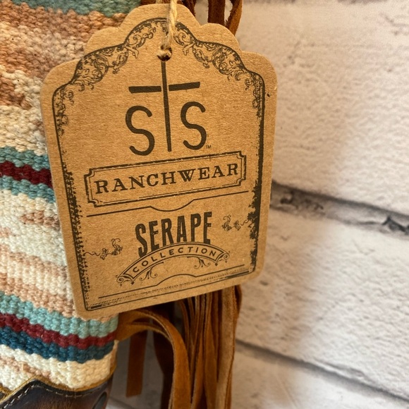 STS Palomino Millie Multi-Light Pink Serape Collection Crossbody Bag FRINGE NEW - Picture 6 of 11